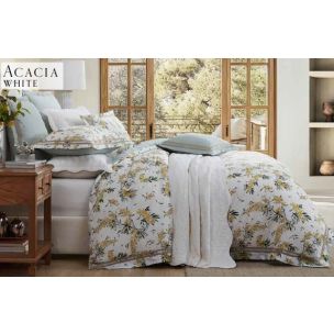 ACACIA WHITE KING QUILT COVER SET