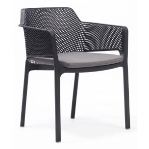 NARDI NET ARM CHAIR ANTHRACITE W/ GRIGIO CUSHION