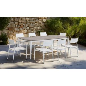 ALFIE 2200 OUTDOOR DINING TABLE ONLY - BONE WHITE