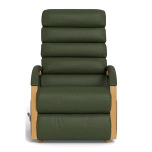 LAZBOY ANIKA LARGE ROCKER RECLINER - MADRAS OLIVE LEATHER / OAK ARMS