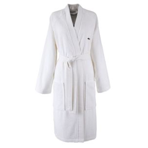 LACOSTE DEFILE BATHE ROBE VERT WHITE MEDIUM