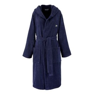 LACOSTE OPEN BATH ROBE MARINE BLUE MEDIUM