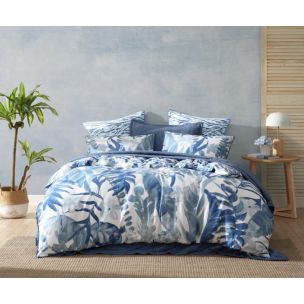 ATHERTON BLUE KING QUILT COVER SET - LOGAN & MASON