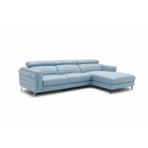 AVITUS RHF SOFA CHAISE - BLUE SKY LEATHER 40/04 - POWERED
