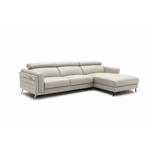 AVITUS RHF SOFA CHAISE - LEAD GREY LEATHER 60/23 - POWERED