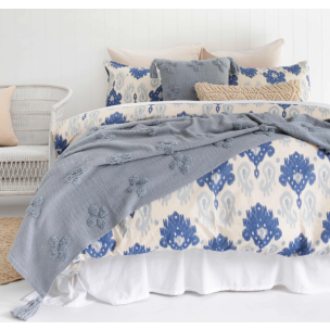LAVINIA LINEN QUILT COVER SET QUEEN