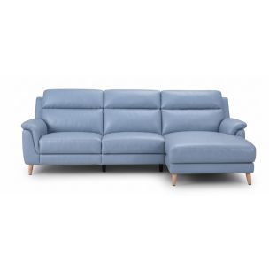 BERGAMO RHF SOFA CHAISE 40/04 OSLO SKY BLUE LEATHER