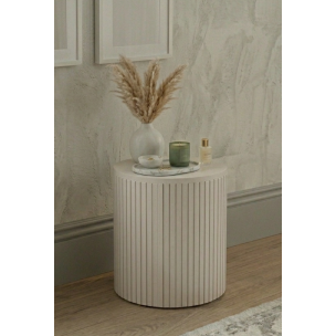 BLANCO ROUND SIDE TABLE - WHITE - 500X500