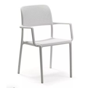 NARDI BORA CHAIR W/- ARMS BIANCO (WHITE