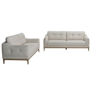 CELESTE 2 + 3 SEATER SOFA SET NATURAL FABRIC