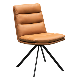 CHELSEA SWIVEL DINING CHAIR - TAN LEATHER