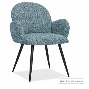 CHLOE DINING CHAIR - MILAN EGG BLUE FABRIC
