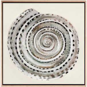 COASTAL TREASURE A CANVAS ARTWORK WITH NATURAL FRAME - 700 X 700