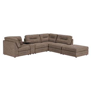 CARRARA 6 PIECE CORNER LOUNGE BROWN FABRIC