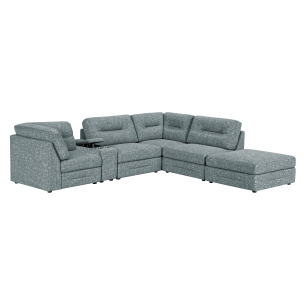 CARRARA 6 PIECE CORNER LOUNGE SLATE FABRIC