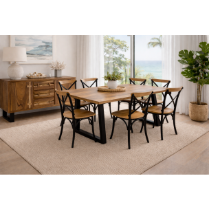 DELAMERE 7 PCE 'U' LEG DINING SET