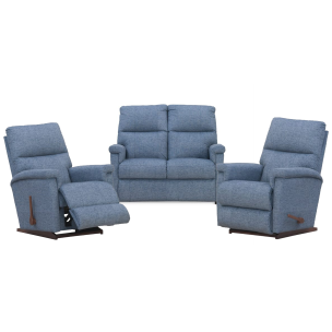 LAZBOY ETHAN 2 SEATER + REC + REC - GEM INDIGO