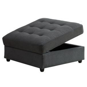 EVANDALE STORAGE OTTOMAN - CHARCOAL FABRIC