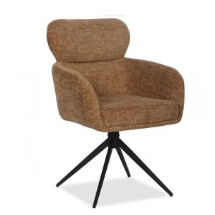 ISLA SWIVEL DINING CHAIR - OCHRE FABRIC