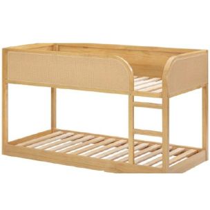HATTIE LOWLING BUNK - SINGLE ON SINGLE - NATURAL / RATTAN