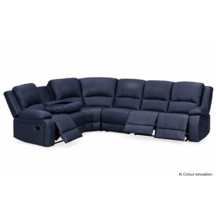 CAPTAIN MARINE BLUE - CORNER LOUNGE WITH DROP DOWN TRAY