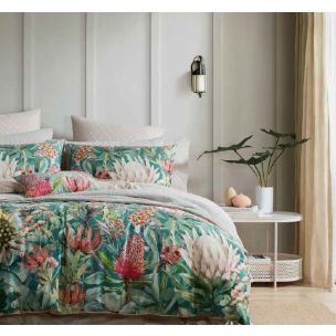 FLORAL GULLY DOOUBLE QUILT COVER SET - SAGE