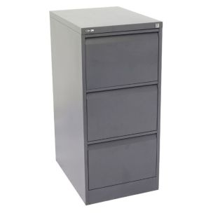 GO 3 DRAWER FILING CABINET - GRAPHITE RIPPLE