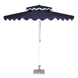 RIO RETRO 2.7M PULLEY UMBRELLA - NAVY WITH WHITE TRIM