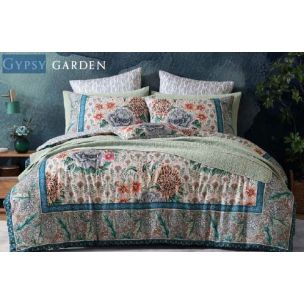 GYPSY GARDEN BLUE KING QUILT COVER SET LOGAN & MASON