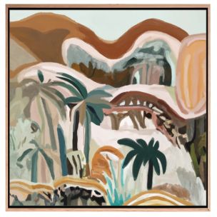 HILLS 1 CANVAS ARTWORK WITH NATURAL FRAME - 900 X 900