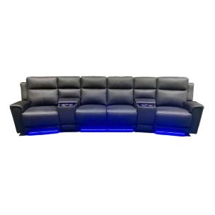 HOLLYWOOD 4 SEAT HOME THEATRE W/PWR RECLINE, ADJUST HR & LIGHTS