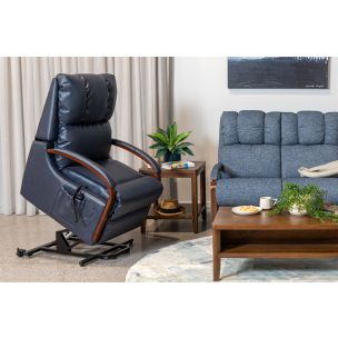 LAZBOY HARBOR TOWN BRONZE XL POWER LIFT- MUSHROOM/MAHOGANY ARM