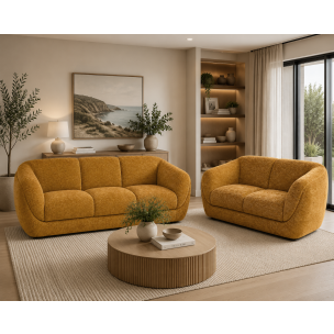 PARIS 2 + 3 SEATER SOFA SET - OCHRE