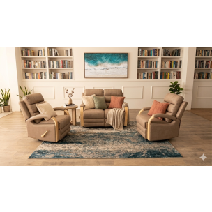 ILLINOIS 3 PCE RECLINER SUITE - GRAPHITE FABRIC (2RR + R + R)