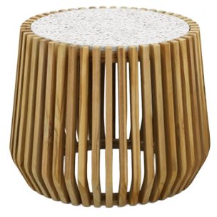 JUDE SIDE TABLE 500D - CEMENT TERRAZZO