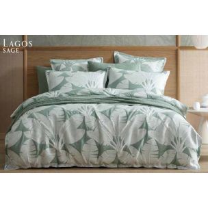 LAGOS KING QUILT COVER SET - SAGE