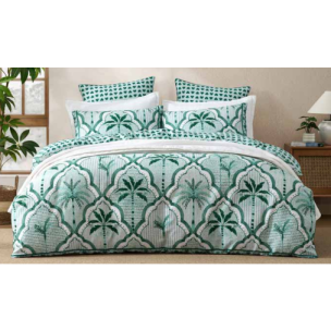 ALOFA SUPER KING QUILT COVER SET TEAL