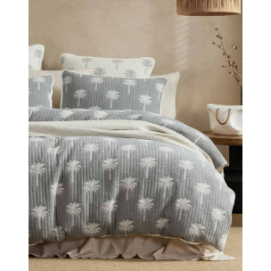 TAHITI QUEEN QUILT COVER SET - CHARCOAL