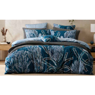 WILGA BLUE KING QUILT COVER SET