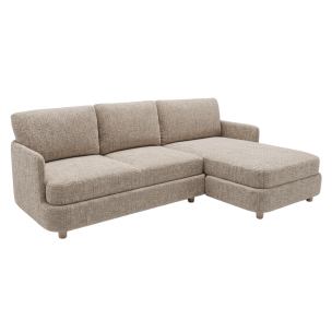 LYON RHF SOFA CHAISE - MINK FABRIC