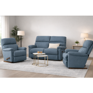LAZBOY SUMMIT 3 PCE SUITE LINWOOD GREEN BAY FABRIC (2RR +1R +1R)