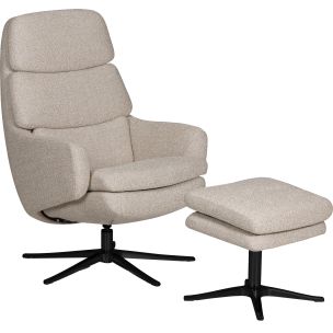 IMG LYRA & FOOTSTOOL - HANNAH NATURE FABRIC / BLACK
