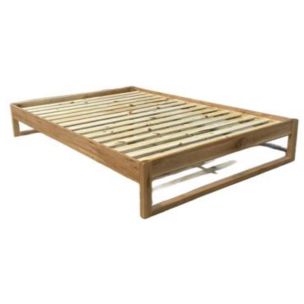 MILANO DOUBLE BED BASE (NO BEDHEAD) - OAK