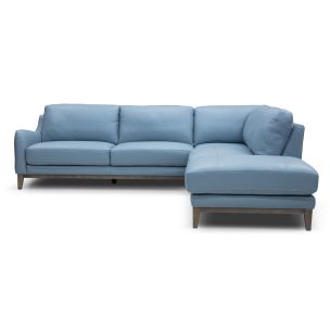 MODICA RHF CORNER SOFA CHAISE OSLO SKY BLUE LEATHER