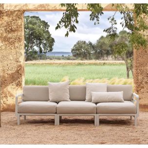 NARDI MAXIMO 3 SEATER SOFA GESSO WHITE / PERLA FABRIC