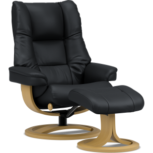 IMG NORDIC 60 LARGE CHAIR & STOOL AND RING BASE-BLACK & DUSTY OAK