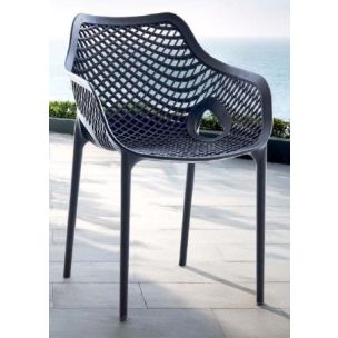NIKITA PP DINING CHAIR WITH ARM - CHARCOAL