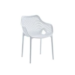 NIKITA PP DINING CHAIR WITH ARM - WHITE