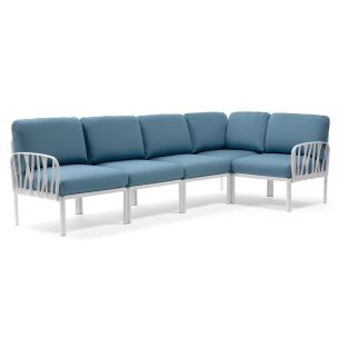 NARDI KOMODO 5PCE MODULAR LOUNGE BIANCO / ADRIATIC CUSHION
