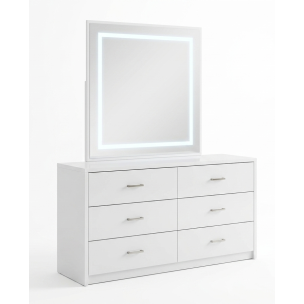 NOOK DRESSER WITH MIRROR GLOSS WHITE
